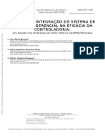 Impacto Da Integração Do Sistema de Controle Gerencial Na Eficácia Da Controladoria