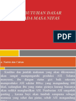 Kebutuhan Dasar Pada Masa Nifas