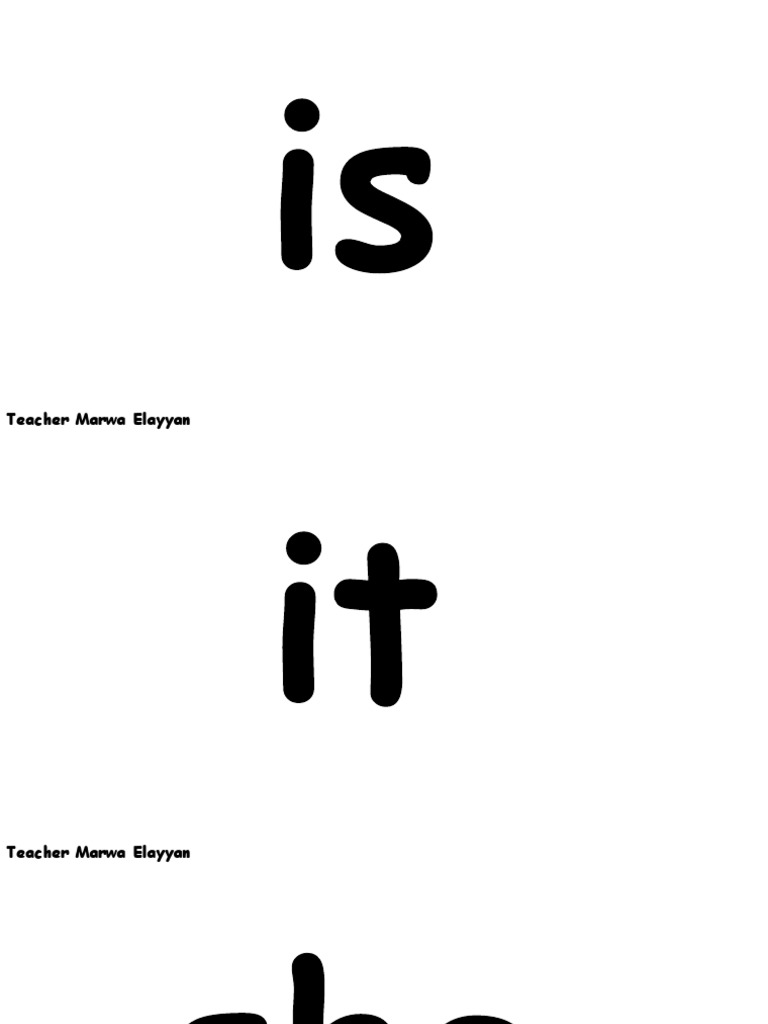 Sight Words For Printing | PDF