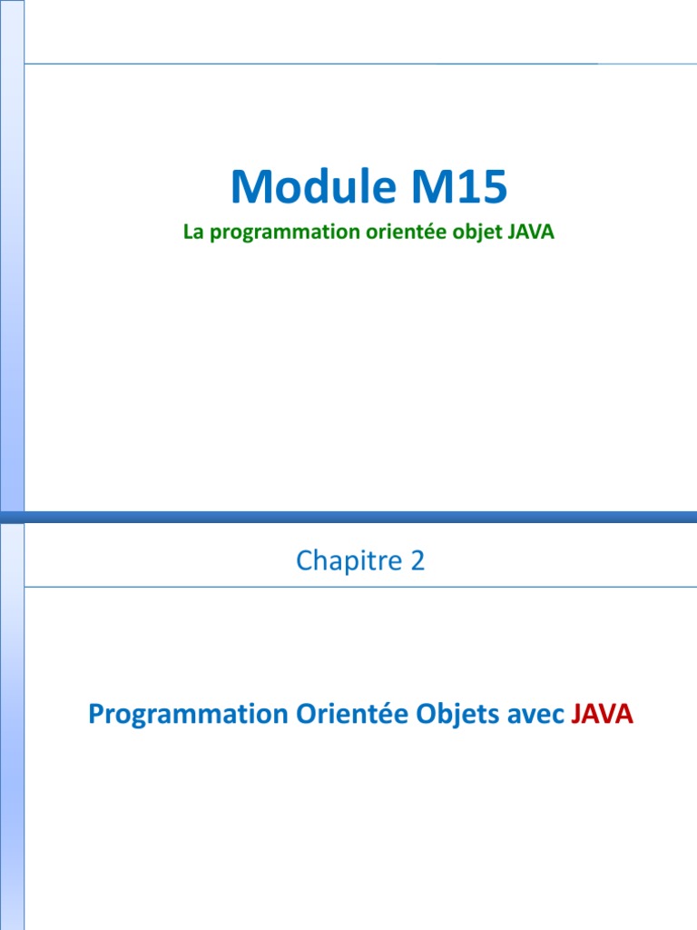 Classe et Objet en POO JAVA | PDF | Classe (informatique ...