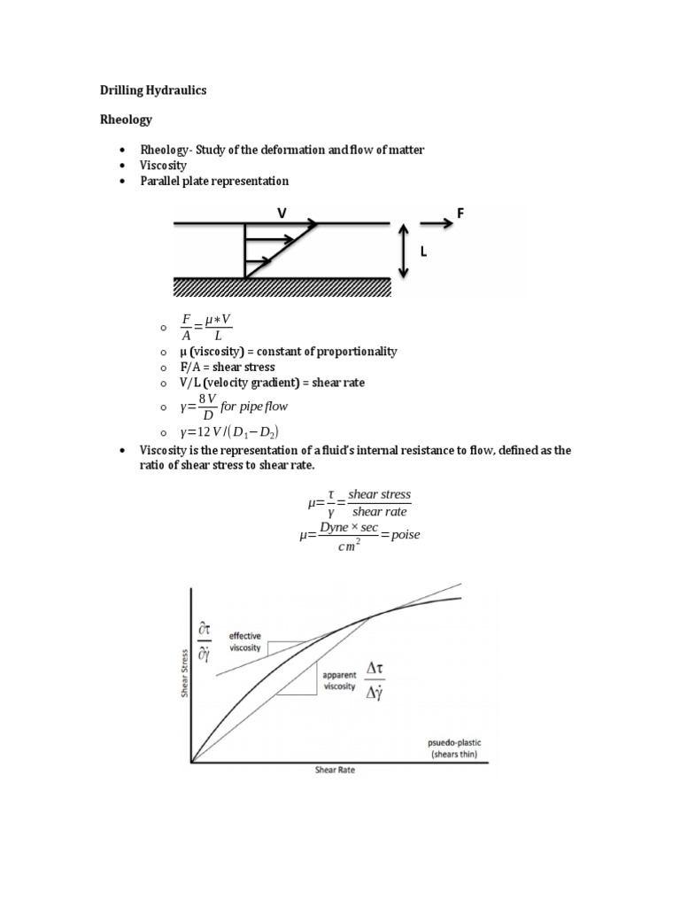 Drilling Hydraulics and Fluid Rheology | PDF | Shear Stress | Fluid ...