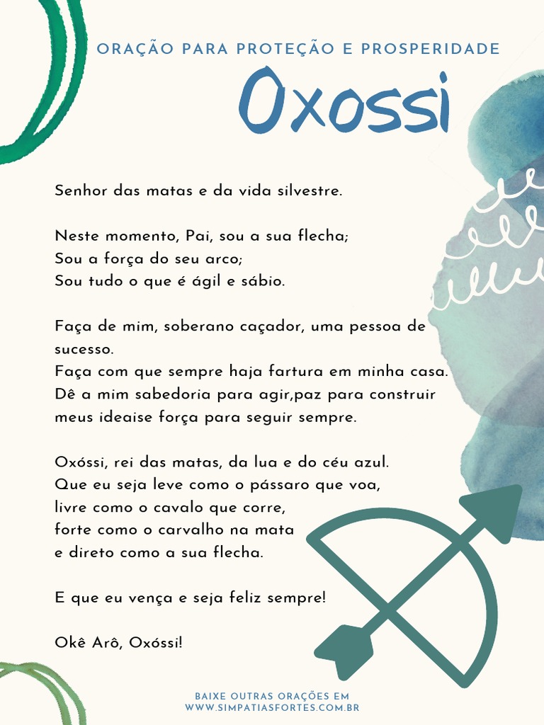 Oração de Oxossi para Imprimir | PDF
