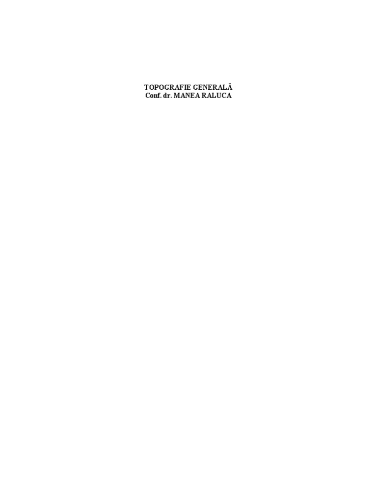 Topografie, Raluca Manea | PDF