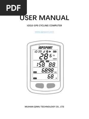 Manual Do Gps Igpsport iGS10 Manual English PDF Computer File Smartphone
