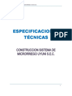 Especificaciones Técnicas