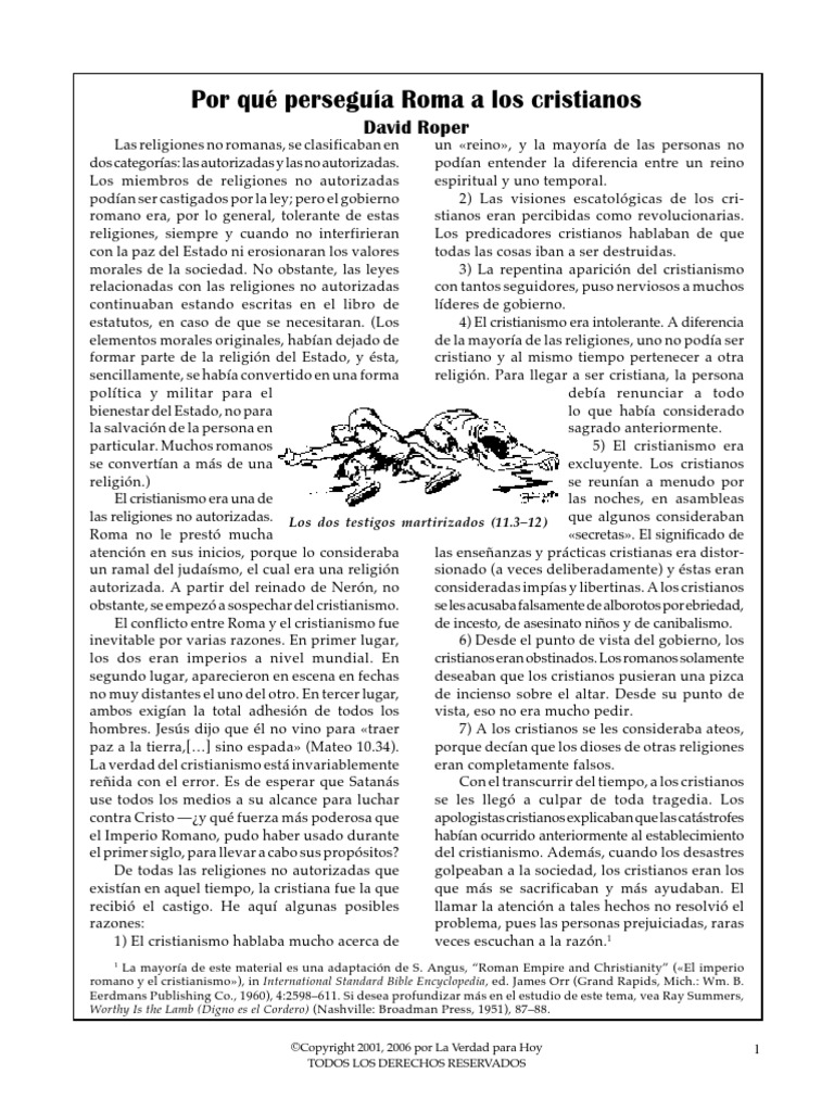 Por Qué Perseguía Roma A Los Cristianos: David Roper | PDF | Jesús