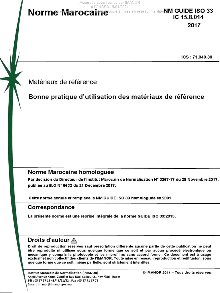 NM ISO Guide 33 v2017 | PDF | Métrologie | Calibrage