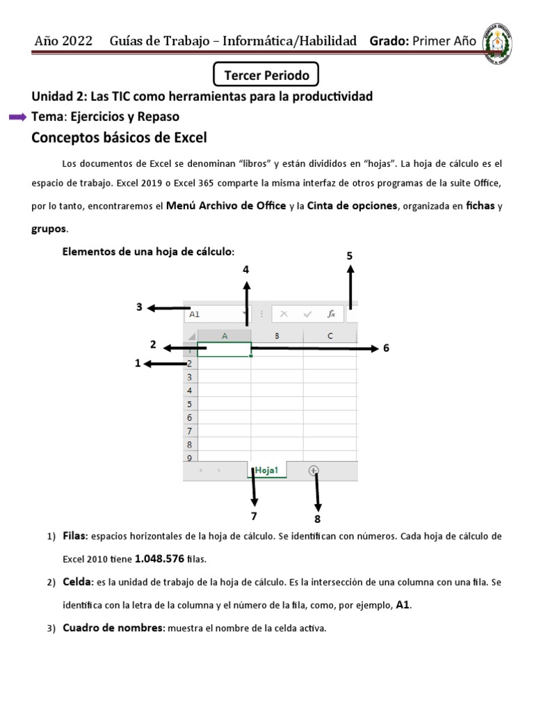 09 - Guia 1-9 INF Ejercicios | PDF | Hoja de cálculo | Microsoft Excel