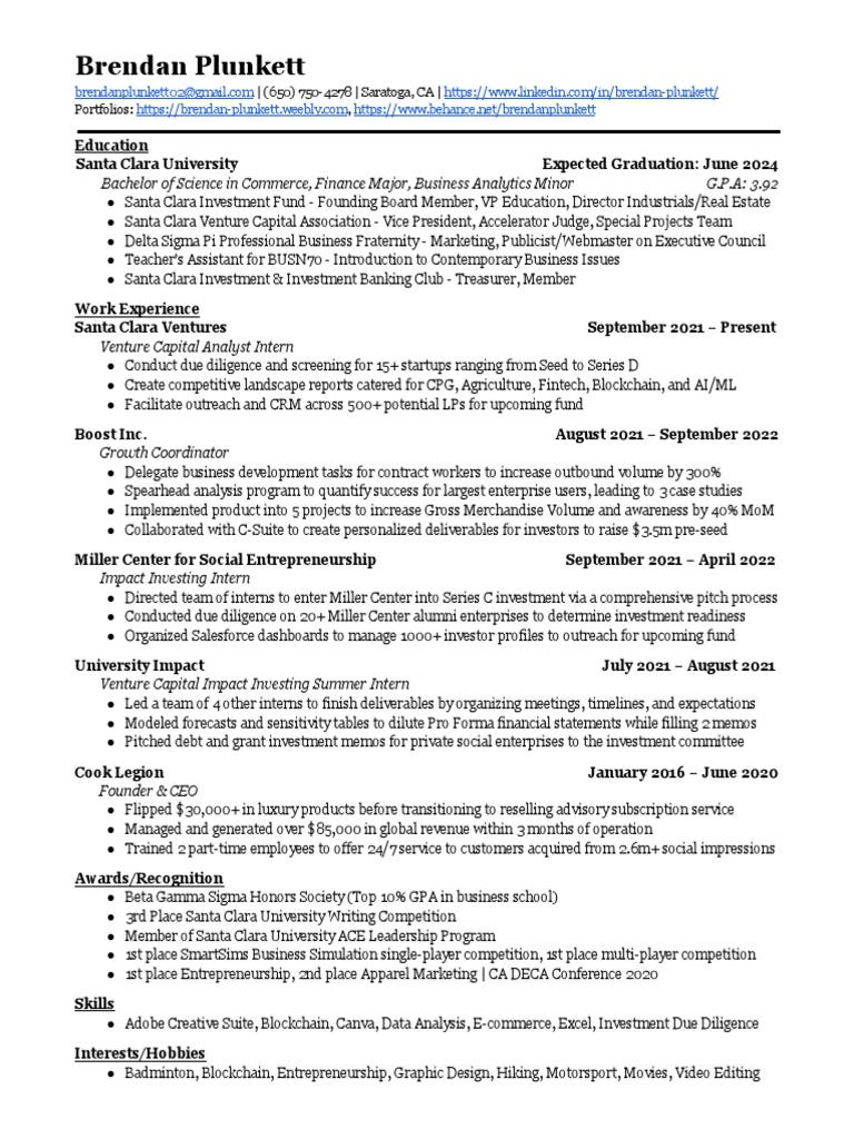 Brendanplunkett Resume PDF - 1704875637