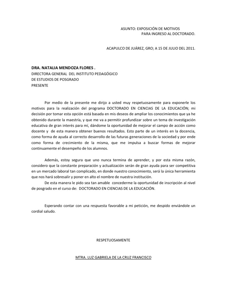 Carta Motivos Docto