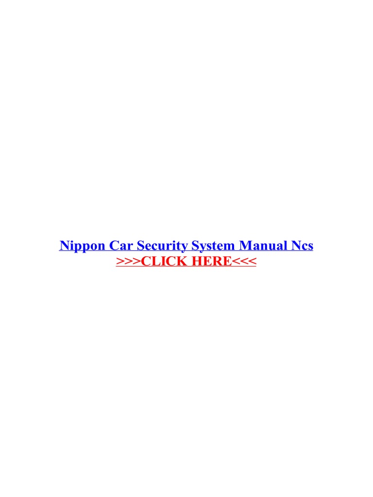 Dokumen Tips Nippon Car Security System Manual Ncs Car Security System Manual Ncs Nippon PDF
