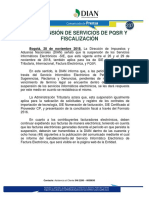 Suspensión de servicios PQSR, fiscalización y facturación electrónica DIAN