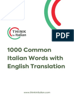 Top 1000 Most Common Italian Words With English Translation PDF