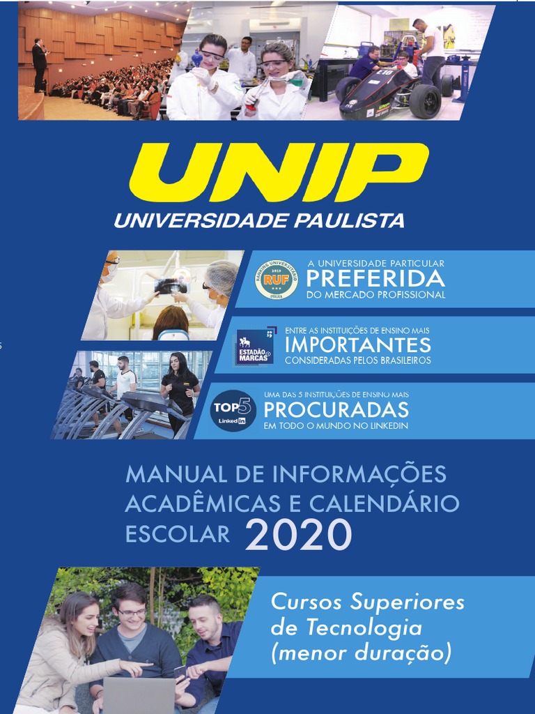 Manual Acadêmico e Calendário UNIP 2020 | PDF | Pós-graduação | Ensino ...