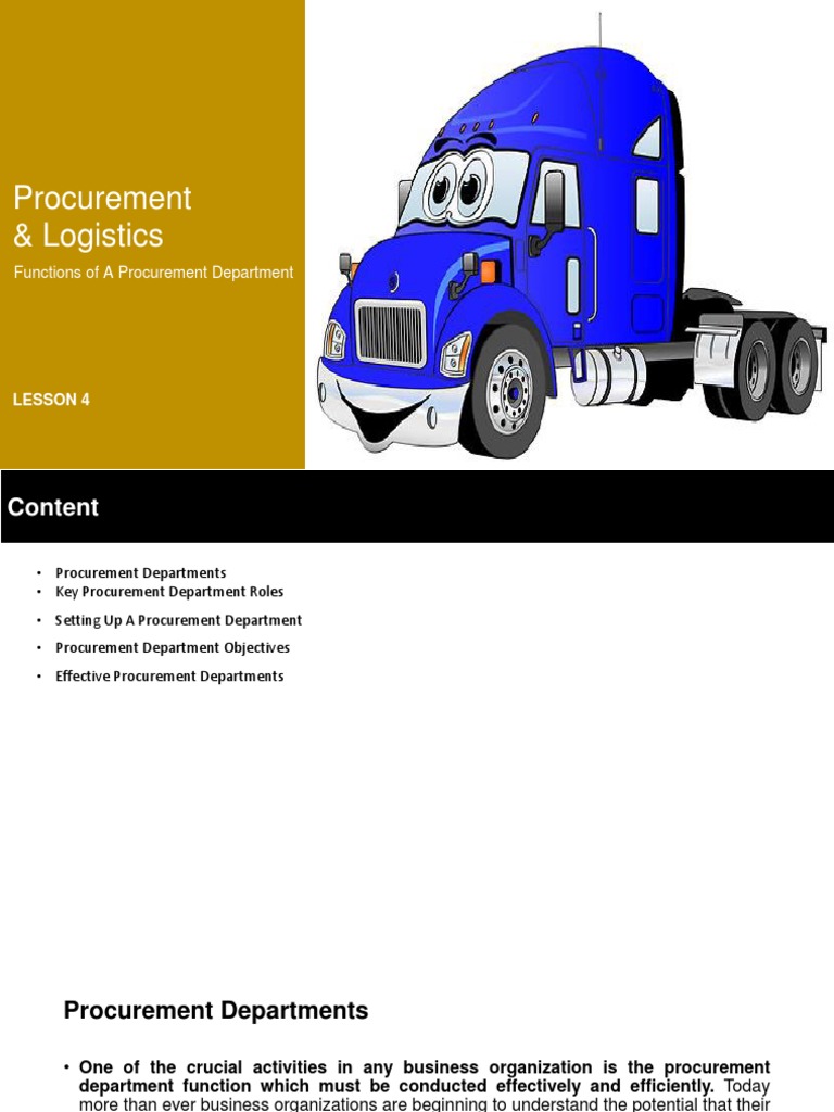 Functions of a Procurement Department | PDF | Procurement | Supply Chain
