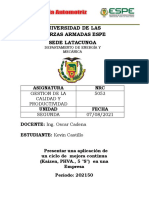 Universidad de Las Fuerzas Armadas Espe Sede Latacunga: Asignatura NRC