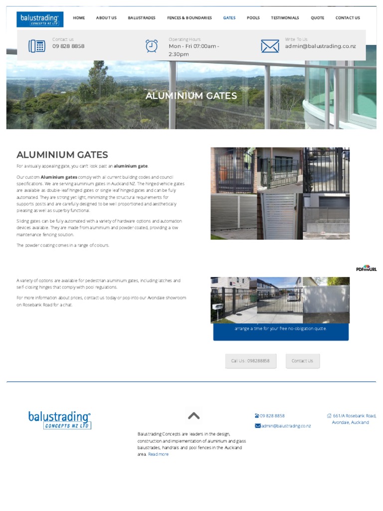 Custom Aluminium Gates in Auckland | PDF | Computing