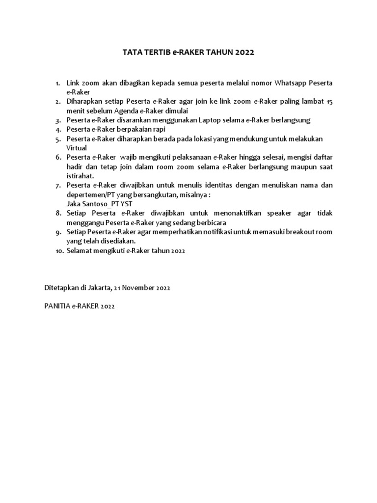 TATA TERTIB e-RAKER | PDF