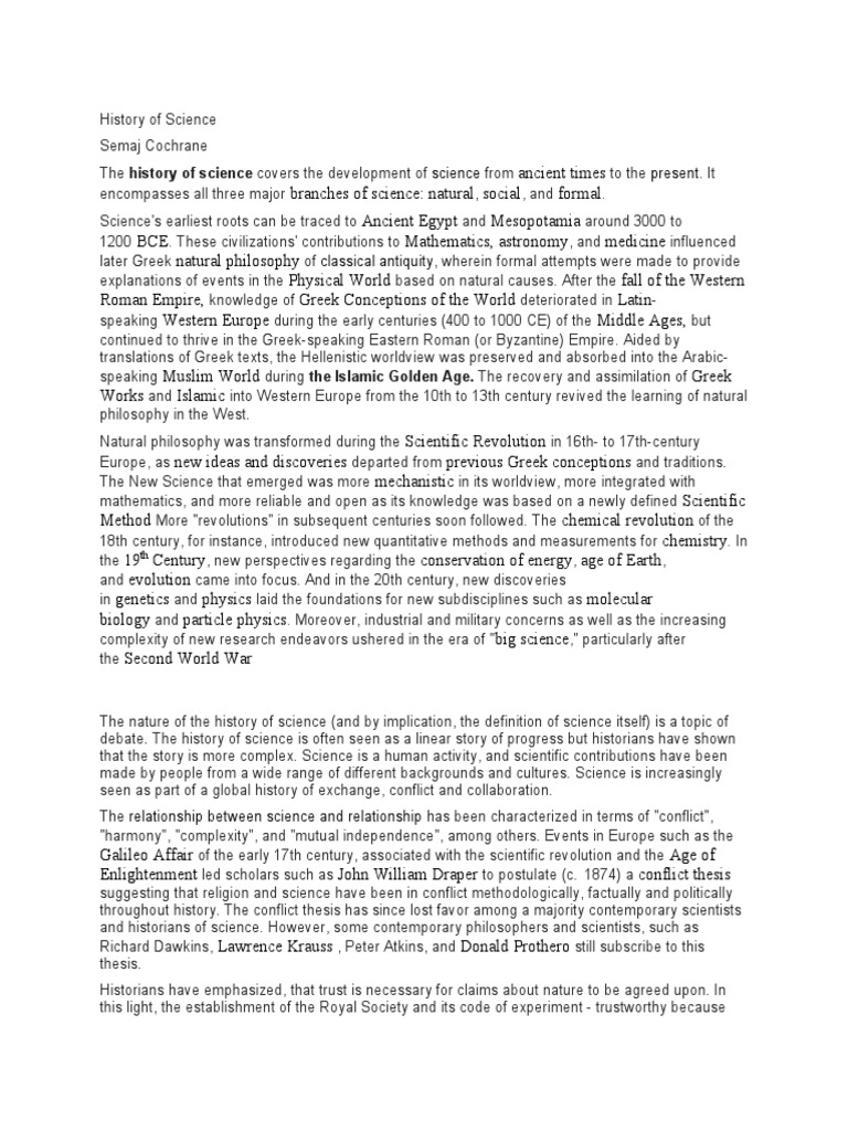History of Science PDF Science History Of Science