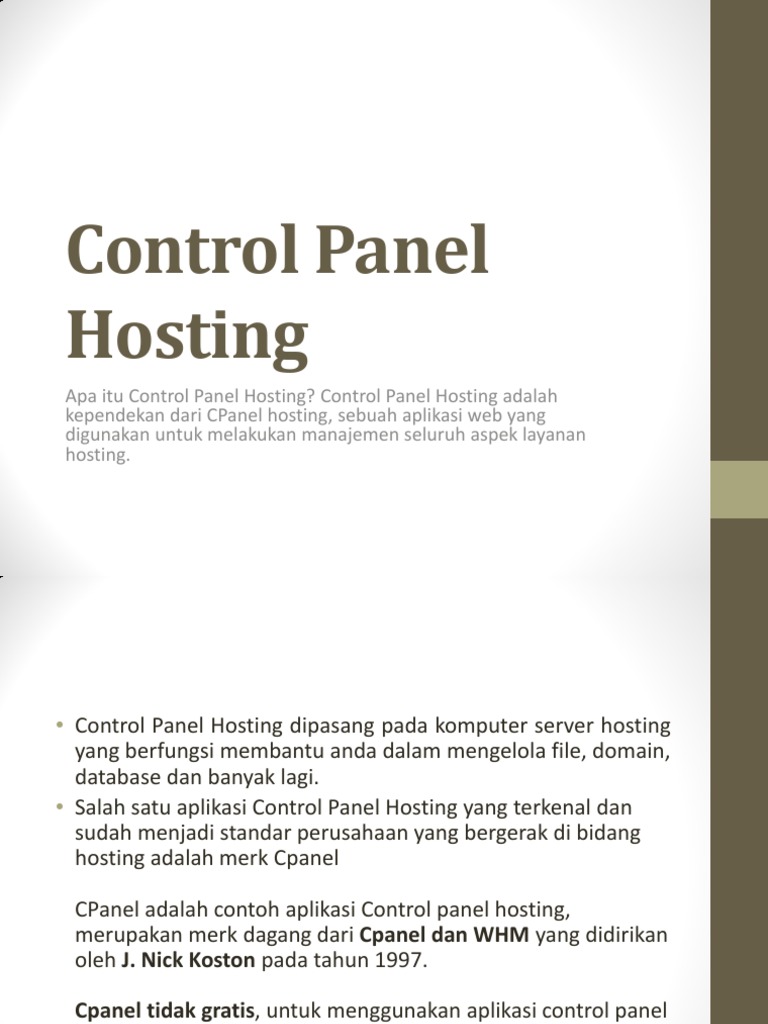 Pengertian dan Fungsi Control Panel Hosting | PDF | Komputer