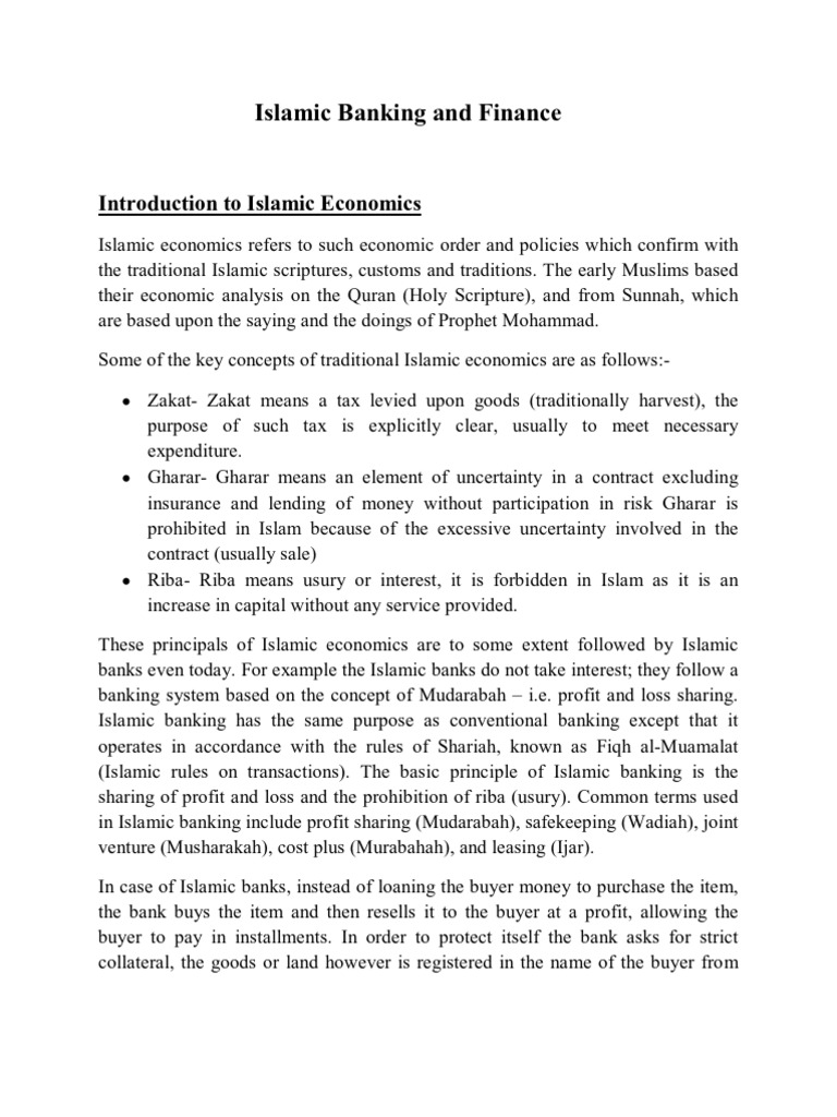 Islamic Banking and Finance | PDF