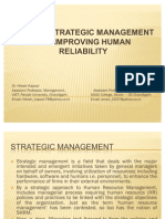 Role of Strategic Management for Improving Human Reliability