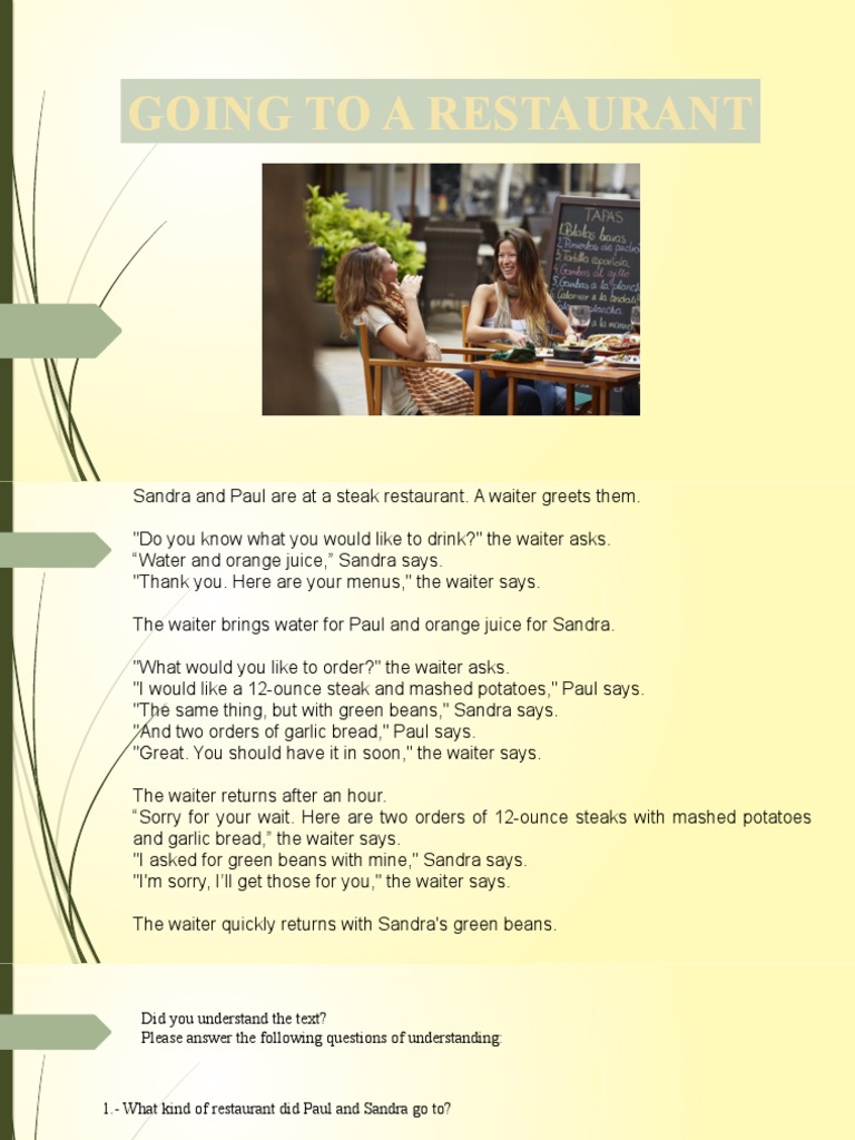 Dining Experience at a Steak Restaurant | PDF