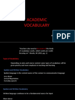 ACADEMIC VOCABULARY TYPES