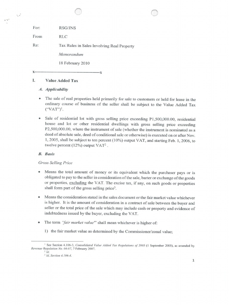 Tax Rule Involving Real Property by Atty. Conde | PDF