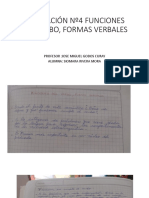 Evaluación Nº4 Funciones Del Verbo, Formas Verbales