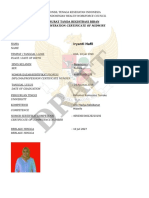 Indonesian Midwife Registration Certificate