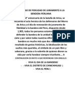 Discurso de Fidelidad de Juramento A La Bendera Peruana