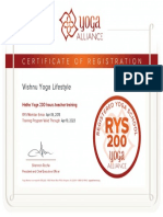 Hatha Yoga 200 Hours Teacher Training Certificate