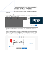 Steps in attaching signature to documents manually sent via Outlook