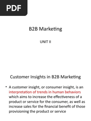 b2b Marketing Unit II