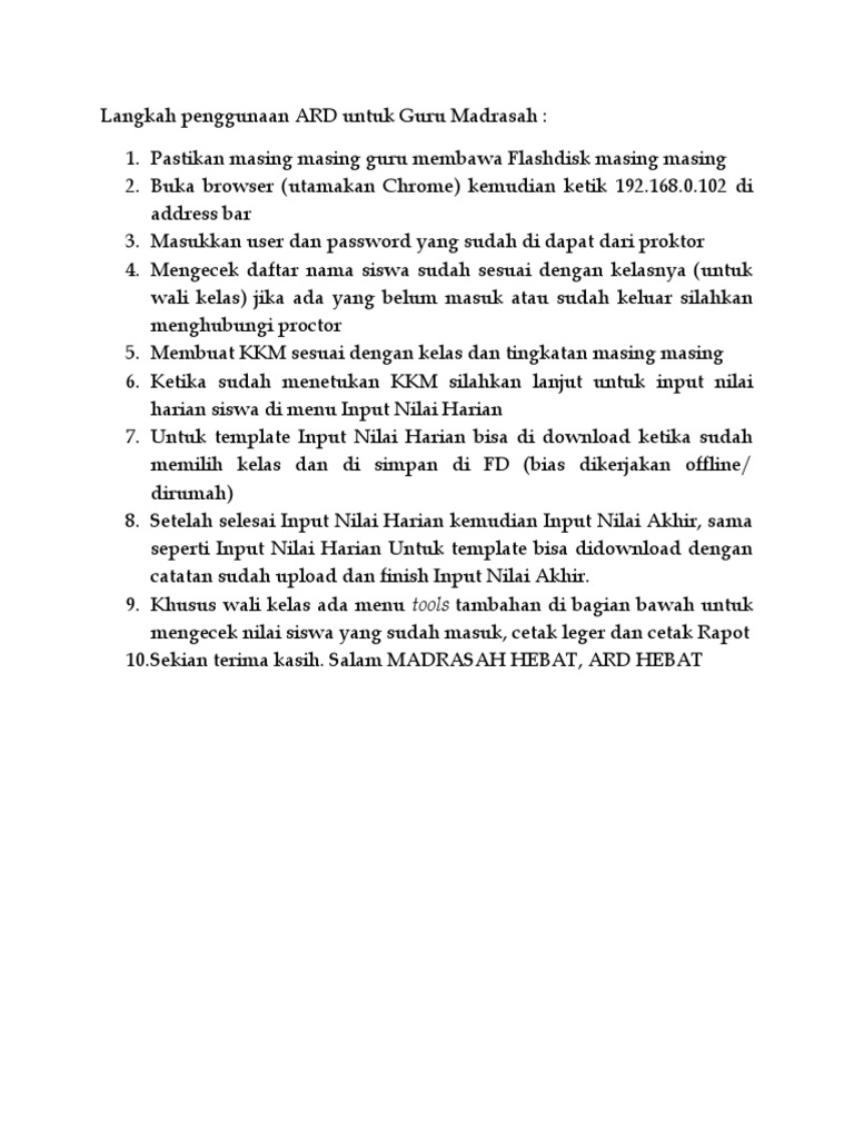 Panduan ARD untuk Guru Madrasah | PDF | Komputer