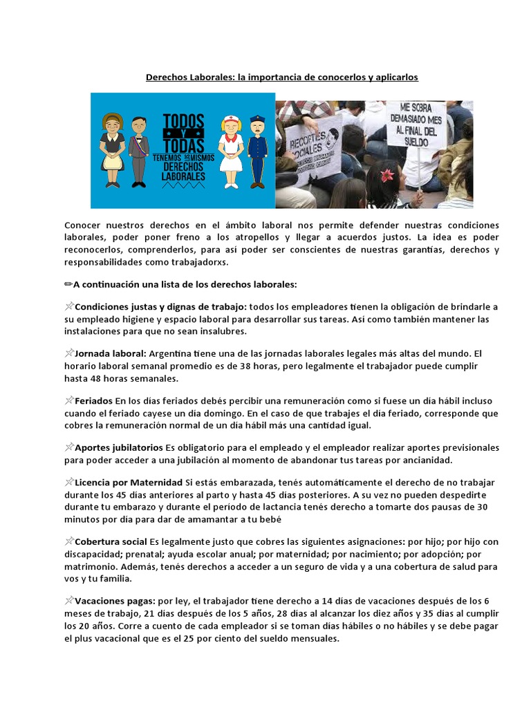 Derechos Laborales | PDF | Salario | Derecho laboral