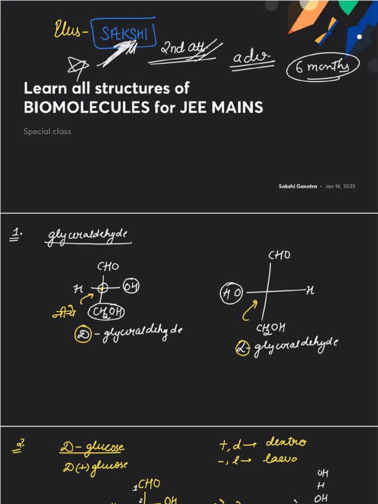 Learn All Structures of BIOMOLECULES For JEE MAINS With Anno PDF