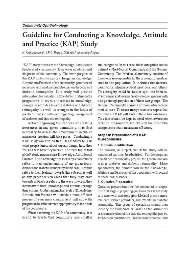 KAP Study on Diabetes Awareness | PDF