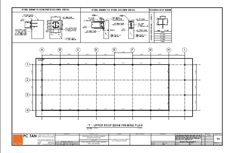 A B C D E H G I F Upper Roof Beam Framing Plan 1 PDF Structural Engineering Latter Day