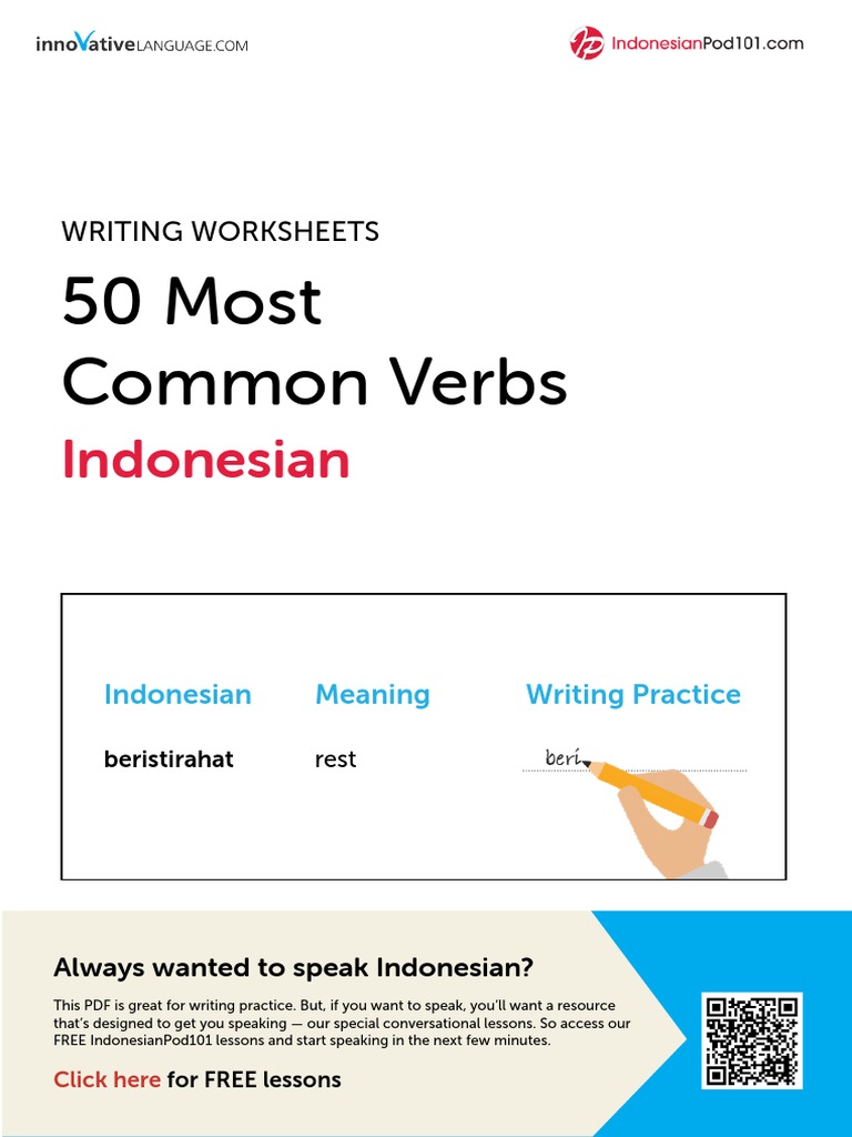 Indonesian Common Verbs Pdf