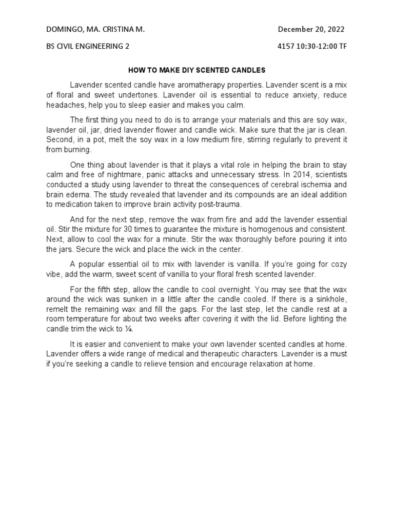 How To Make Diy Scented Candles PDF