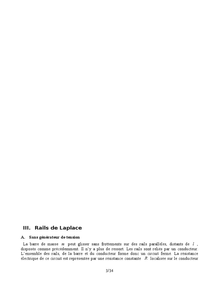 Rails de Laplace : Équations et Dynamiques | PDF | Électricité ...
