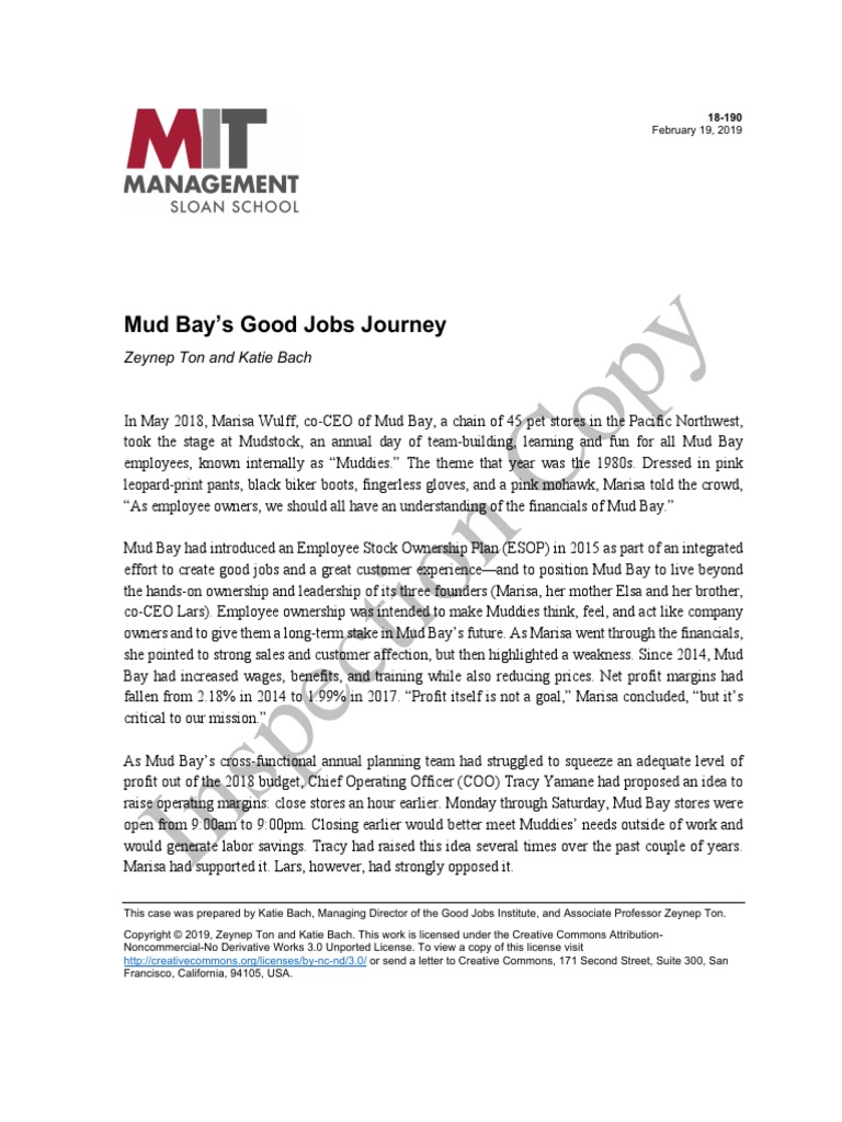 Mud Bay's Good Jobs Journey - IC | PDF | Cost Of Living | Employment