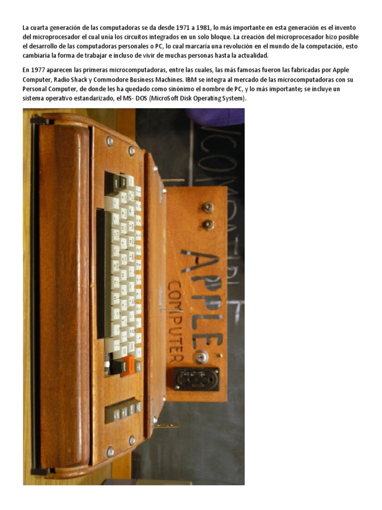 Cuarta generación de computadoras (1971-1981) | PDF