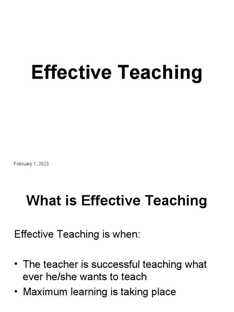 Effective Teaching | PDF | Teaching Method | Classroom Management