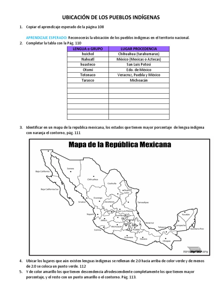 Mapa de Pueblos Indígenas en México | PDF | Mesoamérica | México