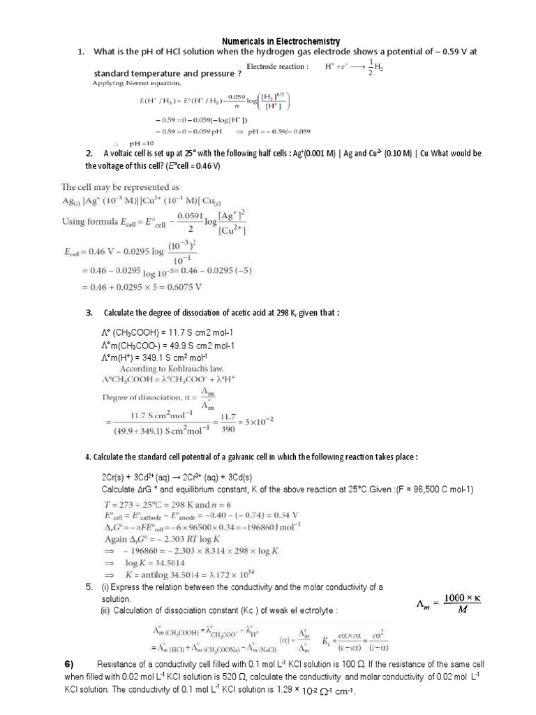 Numerical Electrochemistry PDF Electrical Resistivity And