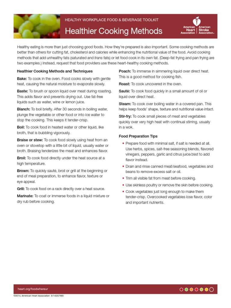 Healthy Cooking Techniques Guide | PDF | Cooking | Foods