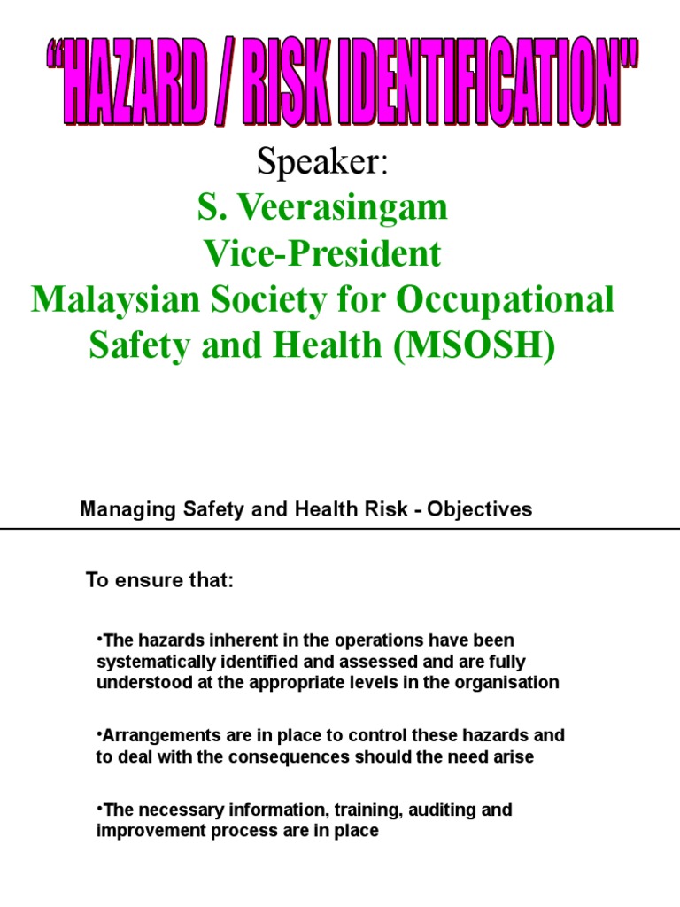 Hazard Risk Identification Pdf Hazards Risk